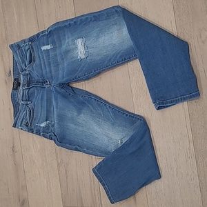 Judy Blue Distressed Mid Rise Straight Leg Cropped Denim Jean Women's sz 9/29